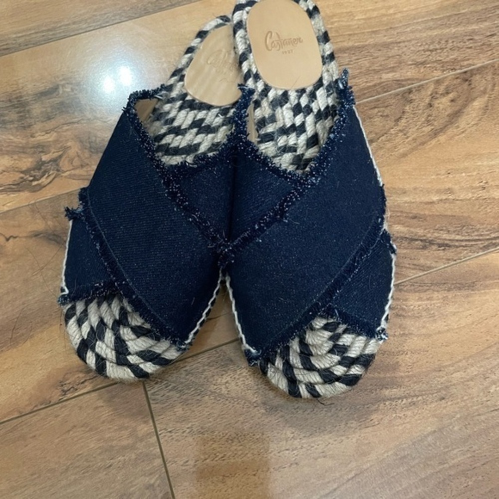 Castaner Women's Navy Espadrille Slide Sandals